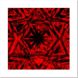 red and black kaleidoscope confusion Posters and Art